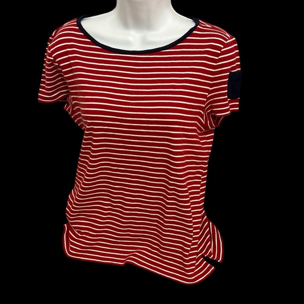 Ralph Lauren  Red and White Striped Tee
